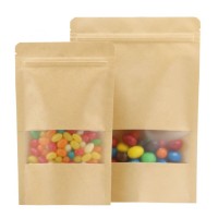 China Ziplock Waterproof Resealable Food Kraft Paper Bag With Zip