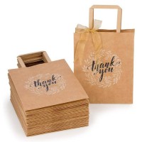 Factory Wholesale Cheap Custom Print Recycle Portable Grocery Supermarket Restaurant Kraft Paper Shopping Bag With Handle