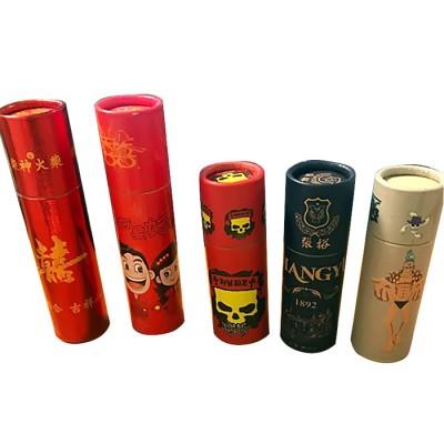 Creative wooden safety match 75mm cardboard box cylinder matches