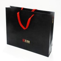 Customized Logo High Quality Wholesale Black Paper Shopping Gift Bags