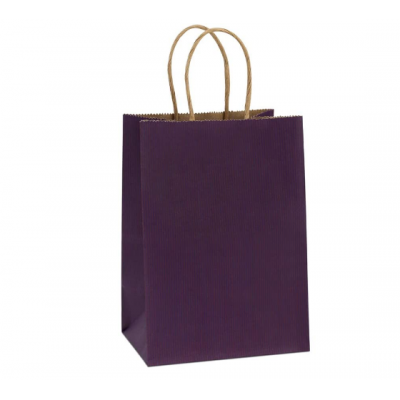 BagDream purple Small kraft Paper Gift Bags Shopping Bags with handles for party and wedding