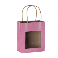 Hammont Pink Food Storing Pouches  Kraft Paper gift Bag with Window