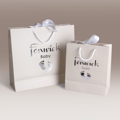 Professional custom printing logo matte white art paper bag packaging paper bag